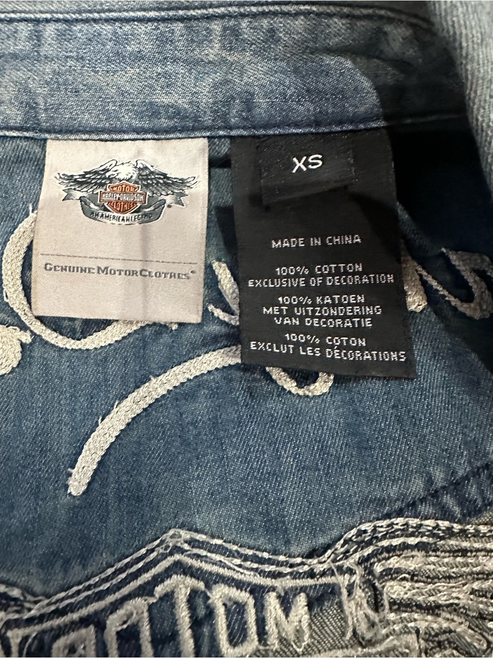 Harley-Davidson Women’s Fitted Denim Button-Down Shirt Size XS - Picture 5 of 5